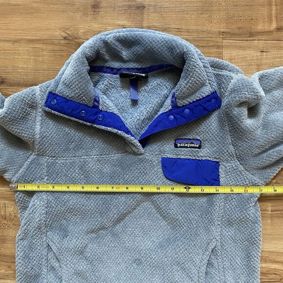 PATAGONIA S Women's Gray Re-Tool Snap-T Polartec Thermal Plush Fleece Pullover - Picture 10 of 16